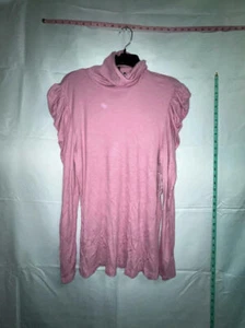 $40 INC International Concepts Pink Ribbed Puff Turtleneck Size XL