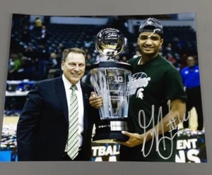 Gary Harris Tom Izzo handsigniert 10x8 Meisterschaftsfoto Michigan State MSU - Bild 1 von 3