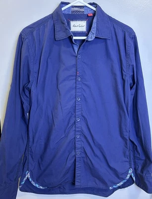 Robert Graham Women’s Blue Shirt Embroidered Trim Medium Tailored Fit Classic - Image 1 of 4