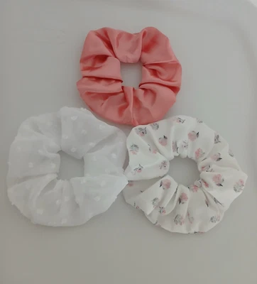 Lote 3 Cabello Crujiente Blanco Rosa Floral Lunares Suizos Transparentes y Rosa Satinado Nuevo Foto 1 de 4