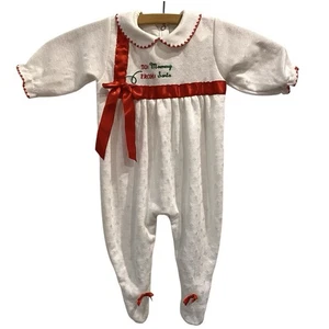 Vintage 90s Baby’s First Christmas To Mommy From Santa Strampler   - Bild 1 von 17