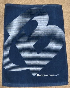 BODYBUILDING.COM Logo Gym Sweat Hand Towel 100% Cotton Blue White 16" x 22" - Picture 1 of 2