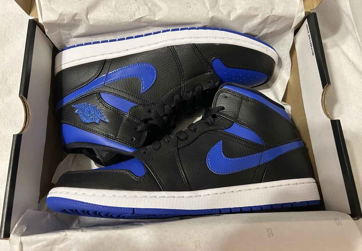 Jordan 1 Mid Black Hyper Royal | eBay