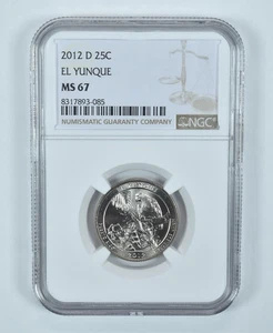 2012-D Washington Quarter El Yunque America The Beautiful MS67 NGC *7629 - Picture 1 of 5