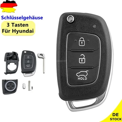 Klapp Schlüssel Gehäuse für Hyundai I10 I20 I30 IX35 Tucson Elantra Creta - Bild 1 von 4