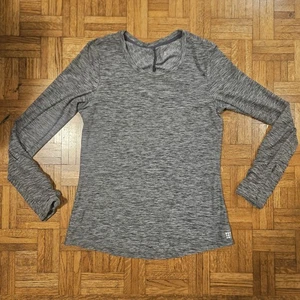 Title Nine Women's GRACE Top Size Large Heathered Grey LS Golf Sleeve Pocket - Picture 1 of 11