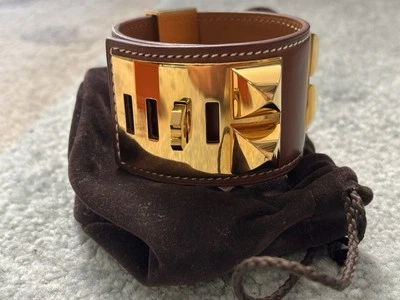 Hermes Collier de Chien Armband Hellbraun S / Gold Hardware - Bild 1 von 4