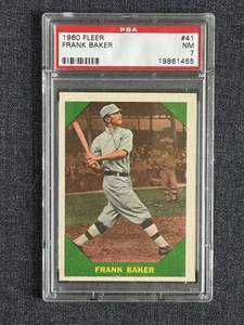 1960 FLEER BASEBALL CARD #41 FRANK BAKER PHILADELPHIA ATHLETICS PSA 7 NM - Picture 1 of 2