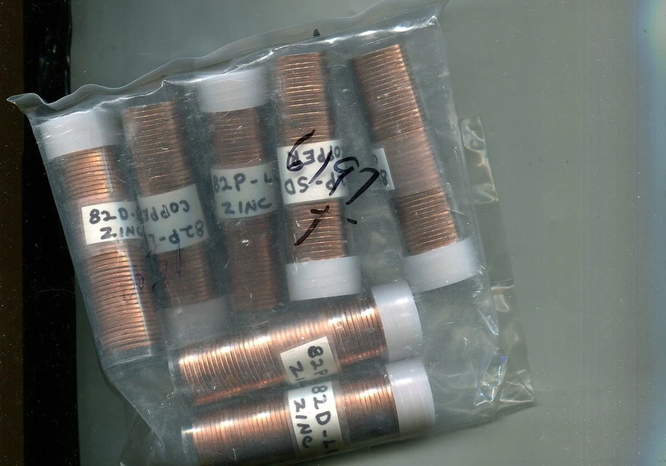 1982 P D LINCOLN HEAD PENYY 7 ROLL FULL SET CH BU 6197T - Image 1 of 1