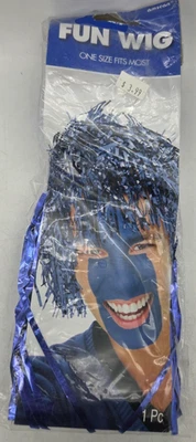 Divertida Peluca Oropel Espíritu Escolar Aficionado Deportes Vestido Elegante Disfraz Accesorio - AZUL Foto 1 de 4