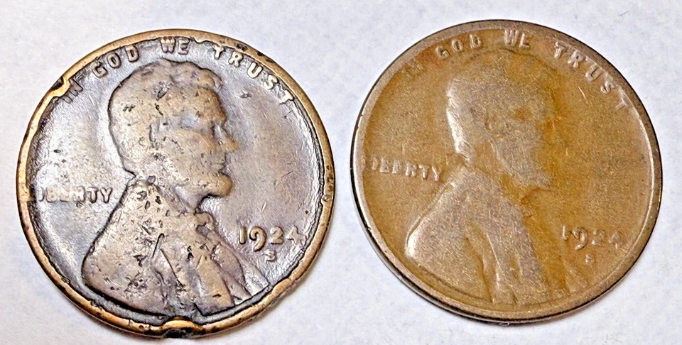 1924-S x 2 Lincoln Wheat 1c ~ Get 2 Coins ~ Semi Key Date ~ Deal! ~ C65 - Image 1 of 4