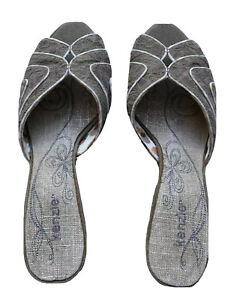 Kensie Beautiful Slip On Gray Sandal Shoes Size 8 1/2