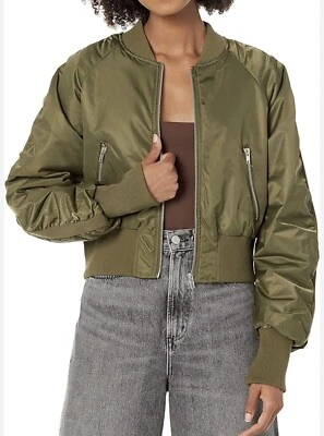 Chaqueta Bomber Steve Madden Eva Verde Oliva Talla Pequeña Nueva Con Etiquetas Foto 1 de 4