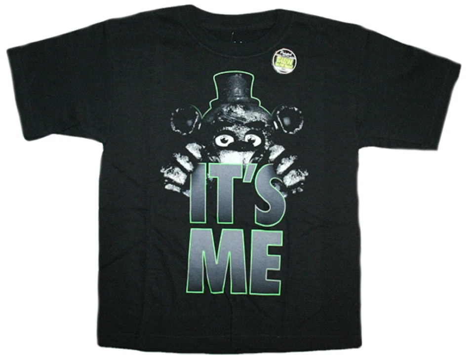Camiseta Five Nights at Freddy's "It's Me" Black Glow in the Dark Boys - Nova com etiquetas - Imagem 1 de 1