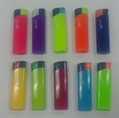 SET OF 10 WINLITE NUEVO LIGHTER ASSORTED COLORS - ADJUSTABLE FLAME & REFILLABLE - Image 1 of 4