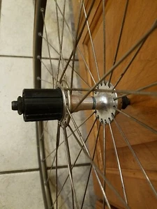 Vintage 650c Wheel Set Shimano 600 Tri Color Sun Rims ME14A 130mm - Picture 1 of 7