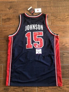 MAGIC JOHNSON 1992 DREAM TEAM JERSEY SIGNED Beckett Witnessed LAKERS Olympic - Picture 1 of 9