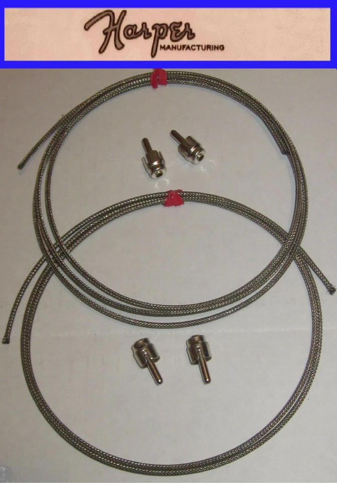 Vintage Braided Reverb Cable Kit for Fender Princeto Reverb, 1-36" & 1-24" Cable - Image 1 of 1
