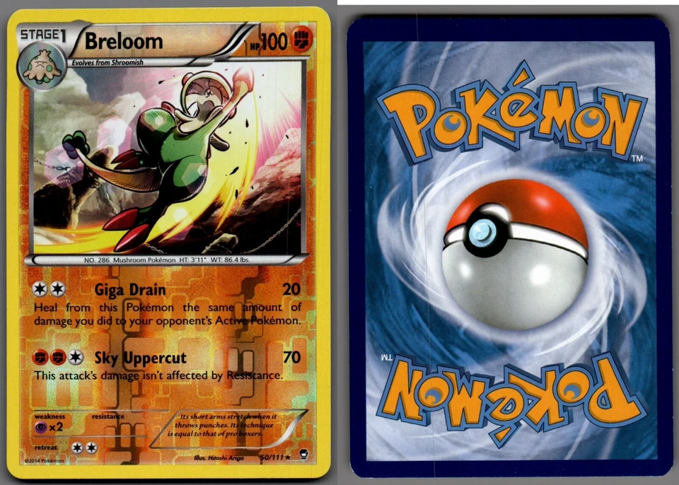 2014 Pokemon, XY Furious Fists, #50/111 Breloom, Reverse Holo Rare - Image 1 of 1