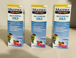 3x Mucinex Children's Multi-Symptom Cold Liquid Very Berry Flavor 4 oz 02/2024 - Picture 1 of 4