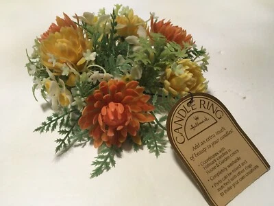 Anillo Vela Flor Plástico Redondo 6" De Colección Sello Naranja Amarillo Nuevo Foto 1 de 4