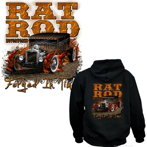 SACAI Felpa con cappuccio Hot Rod classica auto d'epoca garage auto americana *1290 bl