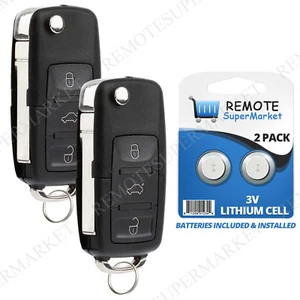 2 Replacement for Volkswagen 2011-2016 Eos Golf Remote Car Fob Keyless Flip Key - Picture 1 of 5