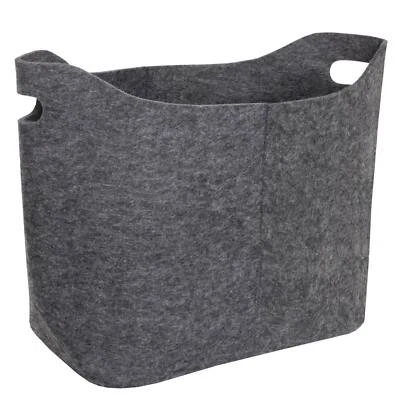 Filzkorb MCW-C35, Holzkorb Korb Filztasche Aufbewahrungskorb, 40l dunkelgrau - Bild 1 von 3