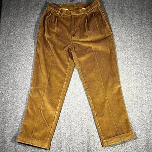 NWT Jos. A. Bank Men’s Brown Colorfast Corduroys Pants 35x30 Pleated Cuffed Work - Picture 1 of 10