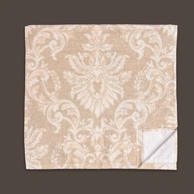 JUEGO DE 2 Nuevas COLECCIÓN HOTEL Toallas de Mano Suaves de Lujo Papiro Beige Damasco Combo Foto 1 de 3