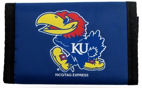 Kansas Jayhawks Nylon Trifold Wallet Cover