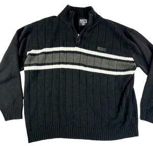 VTG Southpole Sweater 2XL Black Striped Long Sleeve y2k Streetwear Pullover XXL - Picture 1 of 14
