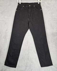 Vintage Wrangler Cowboy Boot Cut Jeans Size 11 29x32 Made In USA Black - Picture 1 of 5