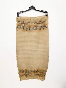 Antique Turkish Textile With Metal Woven Into Fabric 16.5” X 32” - Picture 1 of 11