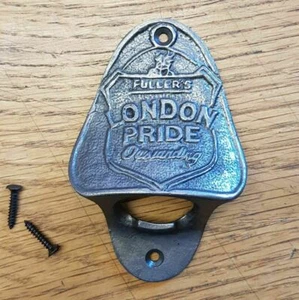 Cast Iron Wall Mounted Vintage Antique Style Bottle Opener FULLERS LONDON PRIDE - Picture 1 of 3