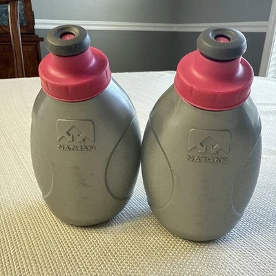 Nathan Running Belt Grey With Pink Replacement Water Bottles.  Optional Belt Buy - Image 1 of 4