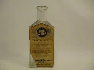 AS IS Antique 1890s Skin Lotion Pharmacy Bottle Goodyear Drug Ann Arbor Michigan - Picture 1 of 7