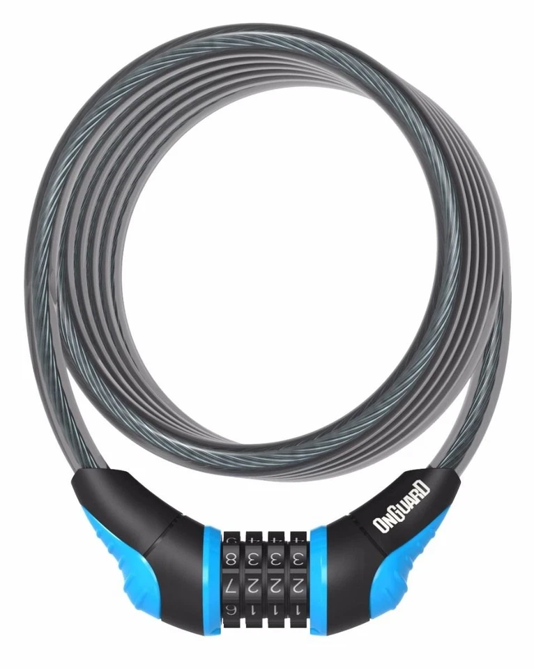 New OnGuard Neon Combo Cable Lock 180 x 12mm 4 Colours (Blue) - Image 1 of 1