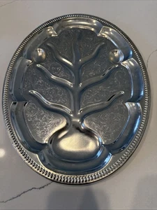 Vintage TREE OF LIFE Geätzte Fleischplatte Servierplatte 18" Made In West Germany - Bild 1 von 7