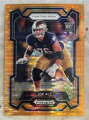 2024 Panini Prizm Draft Picks Joe Alt RC Orange Pulsar /49 - Image 1 of 2