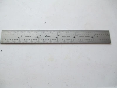 SHINWA 6" RIDGID MAQUINIST RULLER 4R GRADUACIÓN CON GRADOS FINALES #3001AE Foto 1 de 4