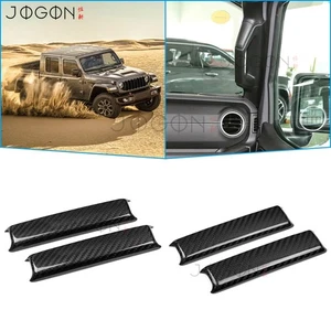 2020-2025 For Jeep Gladiator JT Dry Carbon Interior A B Pillar Grab Handles Trim - Picture 1 of 15