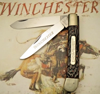 Vintage 1970's WINCHESTER Solingen Germany Large Trapper Knife - Bone Handles - Image 1 of 4