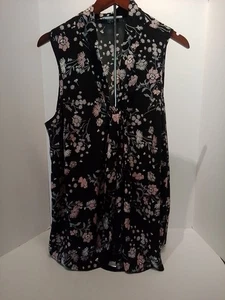Jesse B ärmelloses Damen Top mit Krawatte Funktion Blumendruck Größe 1X - Bild 1 von 3