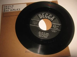 ROCK & ROLL ROCKABILLY 45 RPM  RECORD DIM DIM THE LIGHTS BILL HALEY & COMETS DEC - Imagen 1 de 1