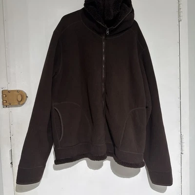Faded Glory Sweatshirt Women 3XL Brown Hoodie Faux Sherpa Lined Full Zipper - Image 1 of 4