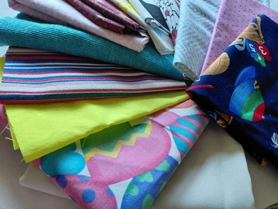 Fabric Remnants,  1/2 POUND, MYSTERY BOX, Flannel, Rayon, Knit, or Cotton! - Image 1 of 4