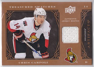 2009-10, Artifacts, Treasured Swatches , Retail , #TSRCC Chris Campoli , INV1290