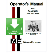 Massey Ferguson MF255 MF265 MF275 Manuale uso manutenzione Libretto istruzioni
