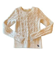 Abercrombie & Fitch Fisherman Pullover Zopfmuster M Creme Acrylmischung - Bild 1 von 5